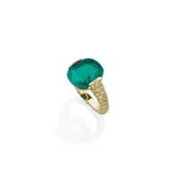 Emerald and diamond ring