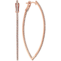 Round Diamond Hoop Earrings in 14k Rose Gold