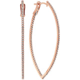 Round Diamond Hoop Earrings in 14k Rose Gold