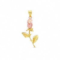 Rose Charm in 10K Two-Tone Gold