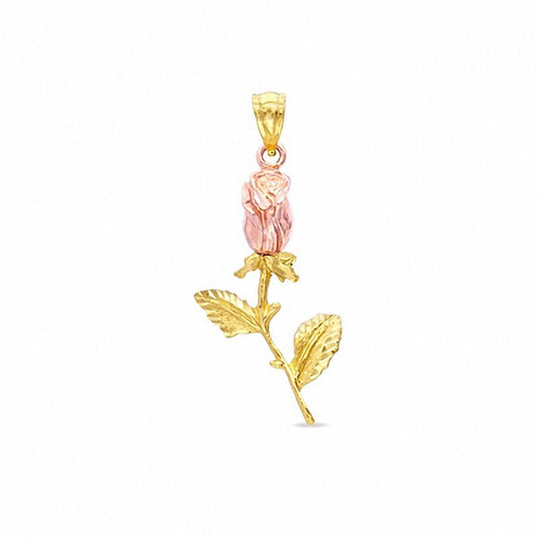 Rose Charm in 10K Two-Tone Gold