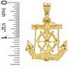 Diamond-Cut Mariners Cross Charm in 10K Gold