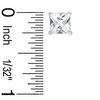 6.0mm Princess-Cut Cubic Zirconia Stud Earrings in Sterling Silver