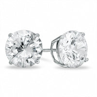 10mm Cubic Zirconia Stud Earrings in Sterling Silver