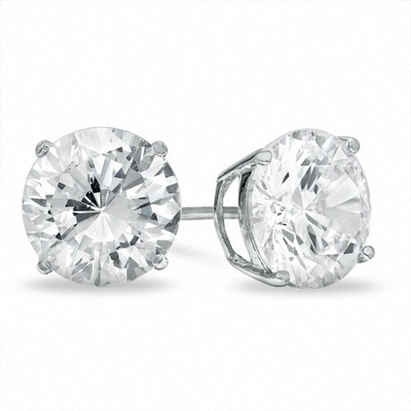 10mm Cubic Zirconia Stud Earrings in Sterling Silver