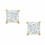 6mm Square-Cut Cubic Zirconia Stud Earrings in 10K Gold