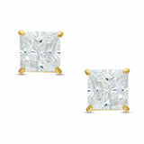 6mm Square-Cut Cubic Zirconia Stud Earrings in 10K Gold
