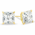 7mm Square-Cut Cubic Zirconia Stud Earrings in 10K Gold