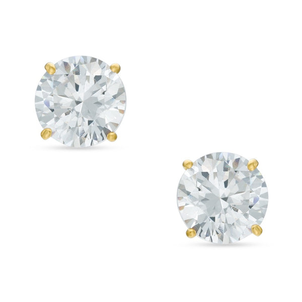 6mm Cubic Zirconia Stud Earrings in 10K Gold