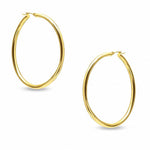 10K Gold 50mm Polished Hoop Earrings