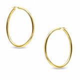 10K Gold 50mm Polished Hoop Earrings