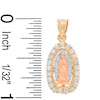 Cubic Zirconia Our Lady of Guadalupe Charm in 10K Tri-Tone Gold