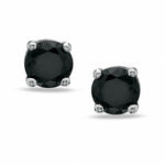 4mm Black Cubic Zirconia Stud Earrings in Sterling Silver