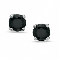 4mm Black Cubic Zirconia Stud Earrings in Sterling Silver
