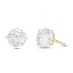 Men's 6mm Cubic Zirconia Solitaire Stud Earrings in 14K Gold