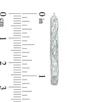 18mm Diamond-Cut Oval Hoop Earrings in Sterling Silver