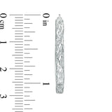 18mm Diamond-Cut Oval Hoop Earrings in Sterling Silver