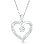 Diamond Accent Heart Pendant in Sterling Silver