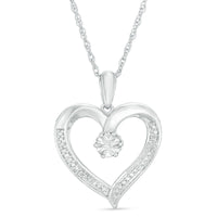 Diamond Accent Heart Pendant in Sterling Silver