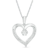 Diamond Accent Heart Pendant in Sterling Silver
