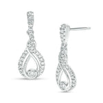 Interwoven™ 1/4 CT. T.W. Diamond Drop Earrings in 10K White Gold