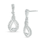 Interwoven™ 1/4 CT. T.W. Diamond Drop Earrings in 10K White Gold