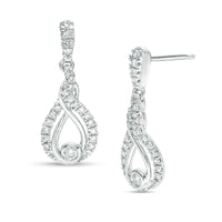 Interwoven™ 1/4 CT. T.W. Diamond Drop Earrings in 10K White Gold