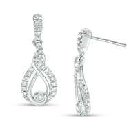 Interwoven™ 1/4 CT. T.W. Diamond Drop Earrings in 10K White Gold
