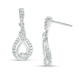 Interwoven™ 1/4 CT. T.W. Diamond Drop Earrings in 10K White Gold