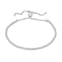 2.5mm Diamond-Cut Beaded Bolo Bracelet in Sterling Silver - 9"