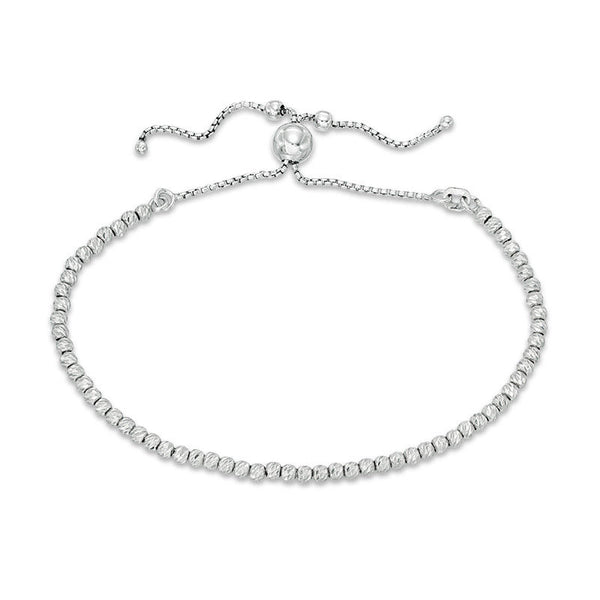 2.5mm Diamond-Cut Beaded Bolo Bracelet in Sterling Silver - 9"