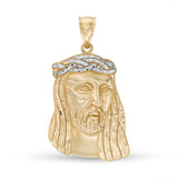 Jesus Pendant Charm in 10K Two-Tone Gold