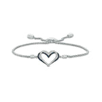The Kindred Heart from Vera Wang Love Collection 1/10 CT. T.W. Diamond and Sapphire Bracelet in Sterling Silver - 9.0"  Item #: 20143495