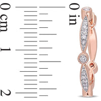 1/3 CT. T.W. Diamond Alternating Vintage-Style Hoop Earrings in 10K Rose Gold