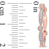1/3 CT. T.W. Diamond Alternating Vintage-Style Hoop Earrings in 10K Rose Gold