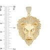 Men's Cubic Zirconia Lion Head Necklace Charm in 10K Gold