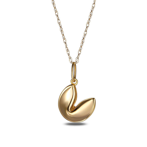 Fortune Cookie Pendant in 10K Gold - 16"