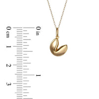 Fortune Cookie Pendant in 10K Gold - 16"