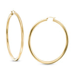 4 x 70mm Tube Hoop Earrings in 10K Gold