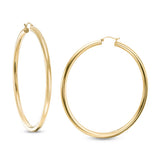 4 x 70mm Tube Hoop Earrings in 10K Gold