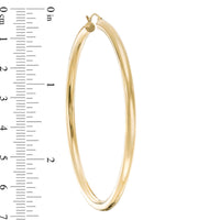 4 x 70mm Tube Hoop Earrings in 10K Gold