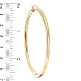 4 x 70mm Tube Hoop Earrings in 10K Gold