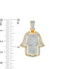 Men's 1/4 CT. T.W. Composite Diamond Frame Hamsa Necklace Charm in 10K Gold