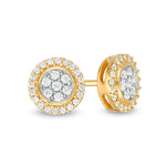 1/5 CT. T.W. Composite Diamond Frame Stud Earrings in 10K Gold