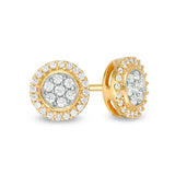 1/5 CT. T.W. Composite Diamond Frame Stud Earrings in 10K Gold