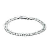 Men's 120 Gauge Cuban Curb Chain Bracelet in Sterling Silver - 8.5"