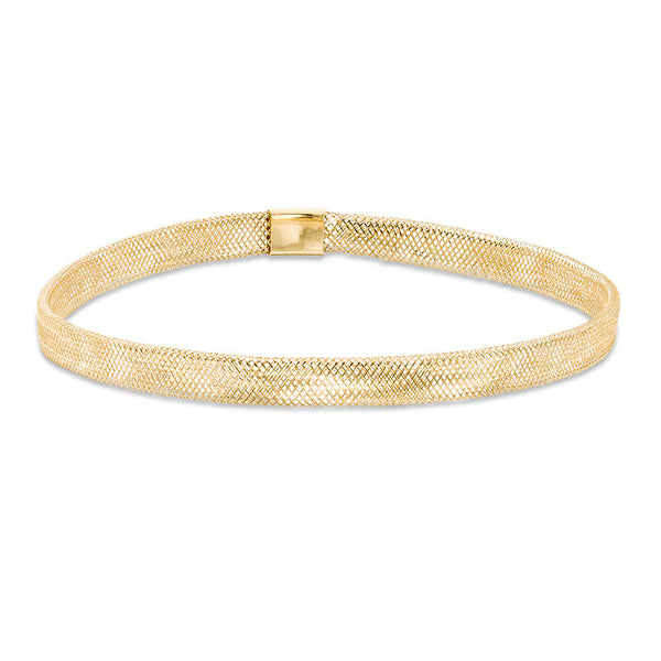 080 Gauge Mesh Stretch Bracelet in 10K Gold - 7"