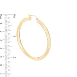50mm Diamond-Cut Tube Hoop Earrings in 10K Gold