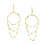 Triple Flat-Link Chain Loop Drop Earrings in 10K Gold