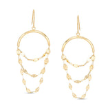 Triple Flat-Link Chain Loop Drop Earrings in 10K Gold